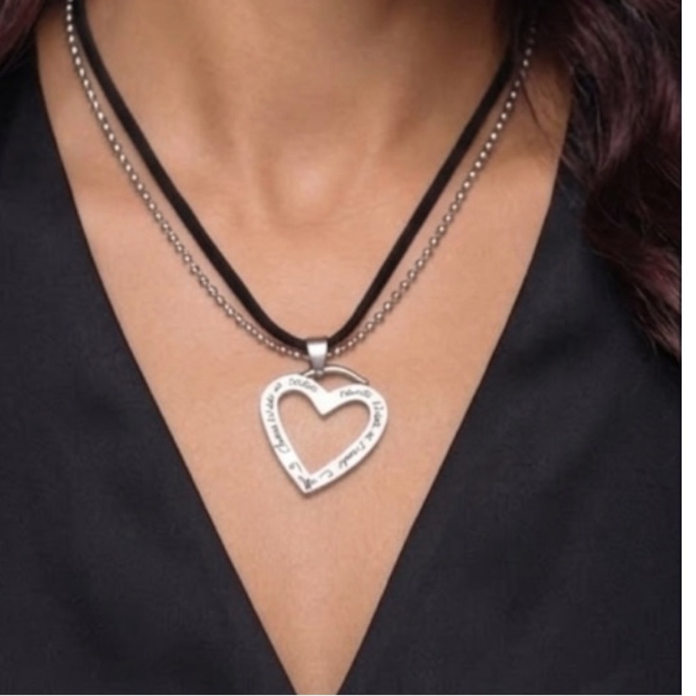 Stainless Steel Sisters Pendant Necklace NWOT